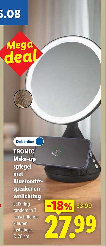 TRONIC Make-up spiegel met Bluetooth-speaker en verlichting -18%