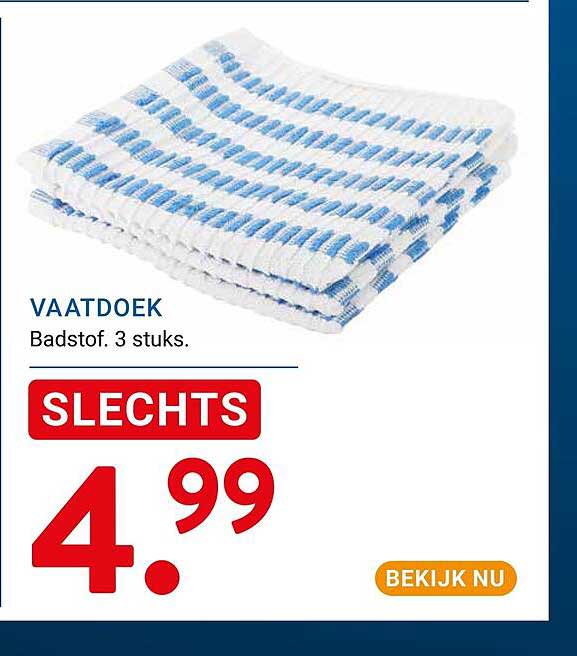 VAATDOEK Badstof. 3 stuks.