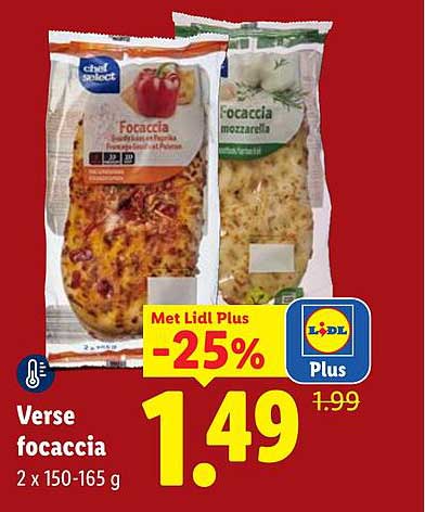 Verse focaccia