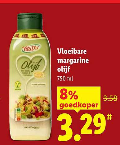 Vloeibare margarine olijf 750 ml