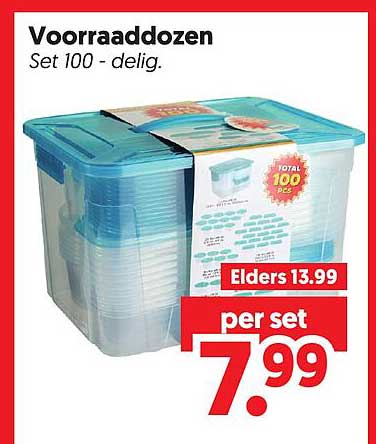 Voorraaddozen Set 100 - delig.