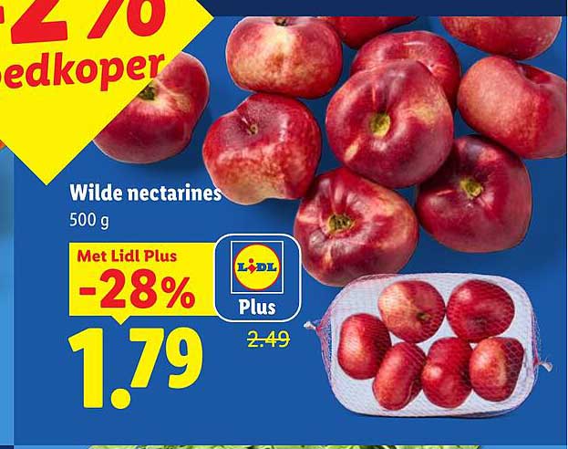 Wilde nectarines 500 g Met Lidl Plus -28%