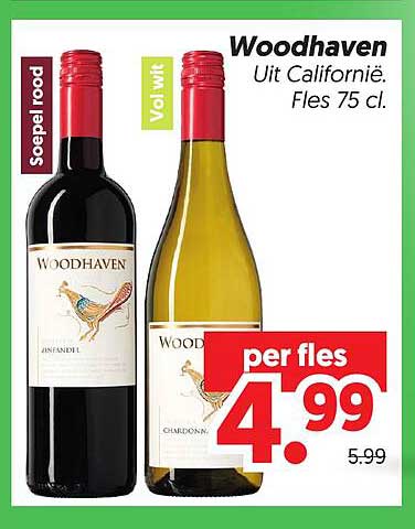 Woodhaven Uit Californië. Fles 75 cl.