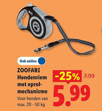 ZOOFARI Hondeniem met oprol-mechanisme