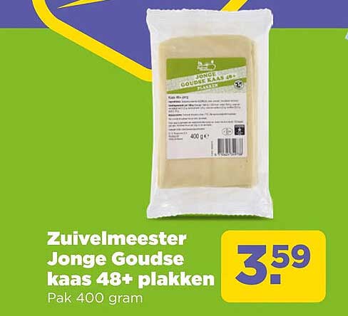 Zuivelmeester Jonge Goudse kaas 48+ plakken