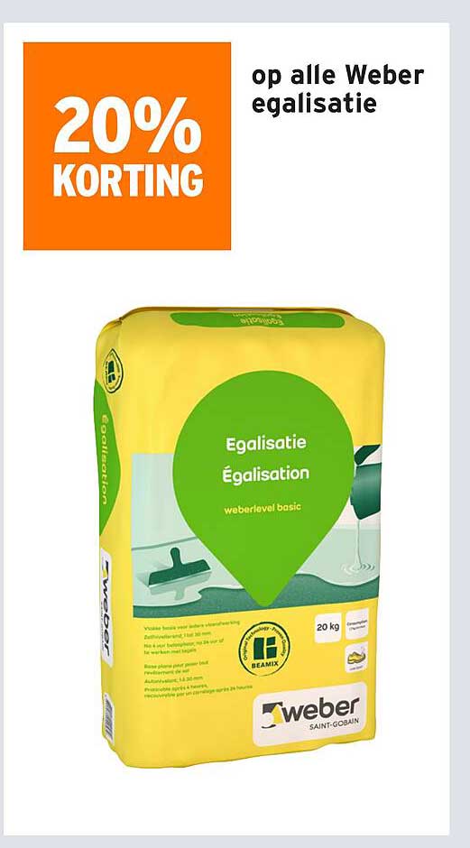 20% KORTING op alle Weber egalisatie