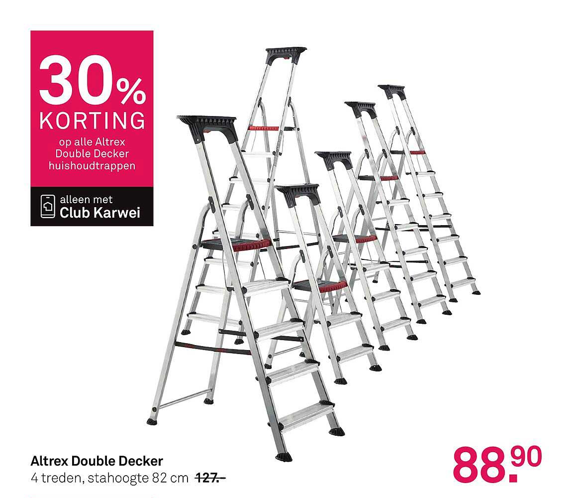 30% KORTING op alle Altrex Double Decker huishoudtrappen