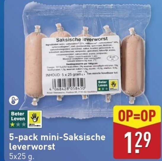 5-pack mini-Saksische leverworst