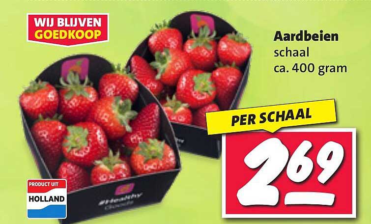 Aardbeien schaal ca. 400 gram