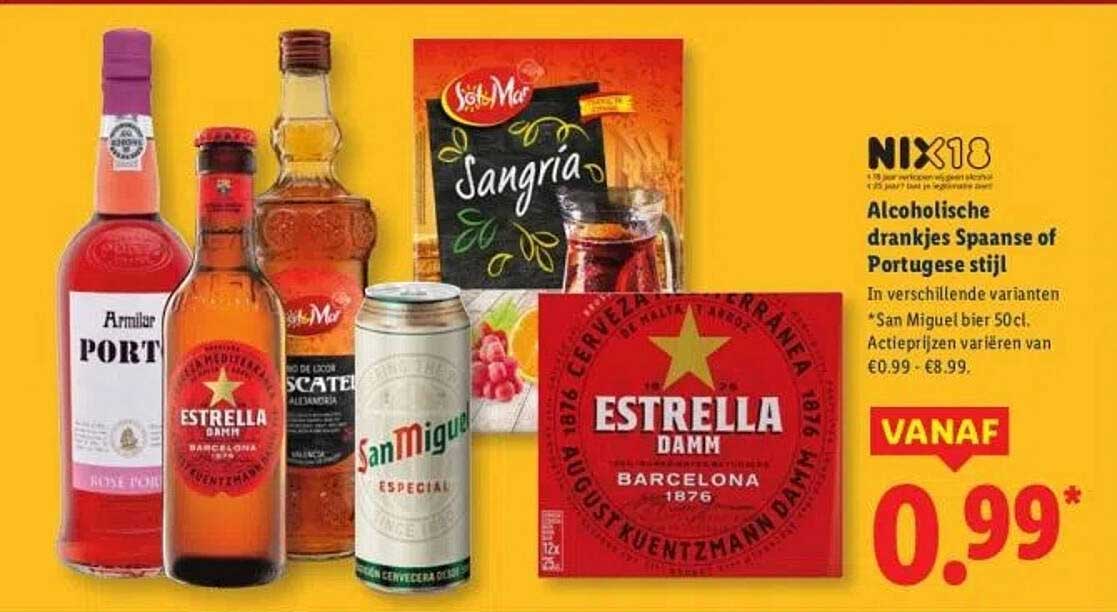 Alcoholische drankjes Spaanse of Portugese stijl