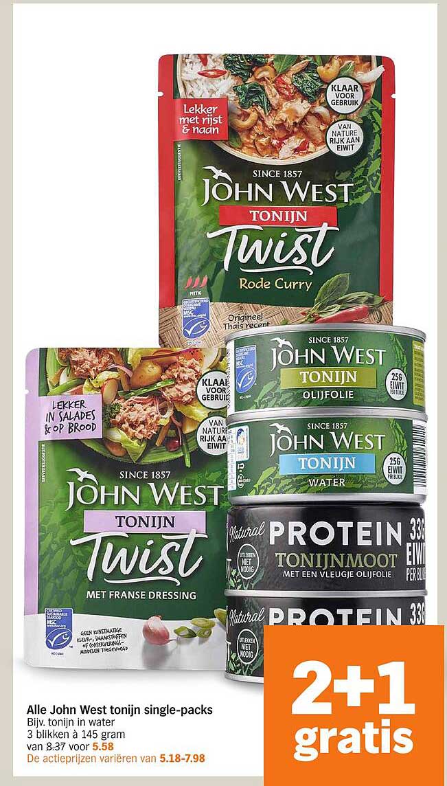 Alle John West tonijn single-packs