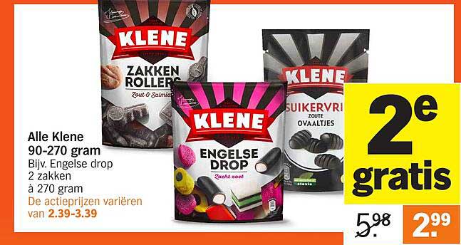 Alle Klene 90-270 gram, 2 zakken à 270 gram