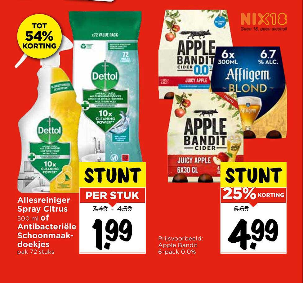 Allesreiniger Spray Citrus 500 ml of Antibacteriële Schoonmaakdoekjes pak 72 stuks