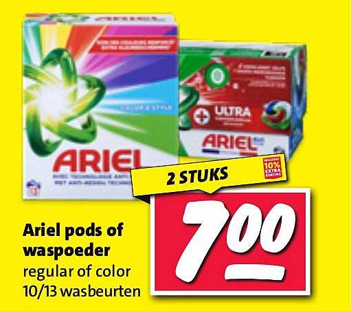 Ariel pods of waspoeder