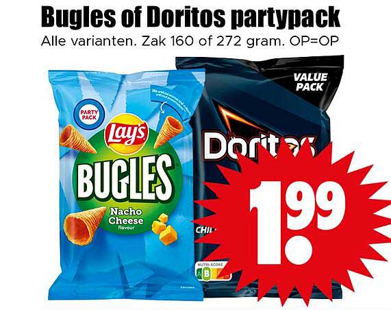 Bugles of Doritos partypack