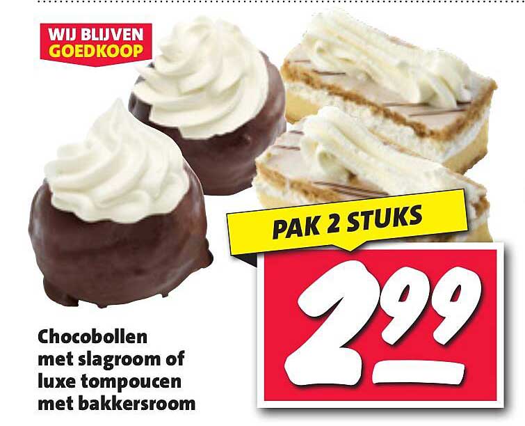 Chocobollen met slagroom of luxe tompoucen met bakkersroom