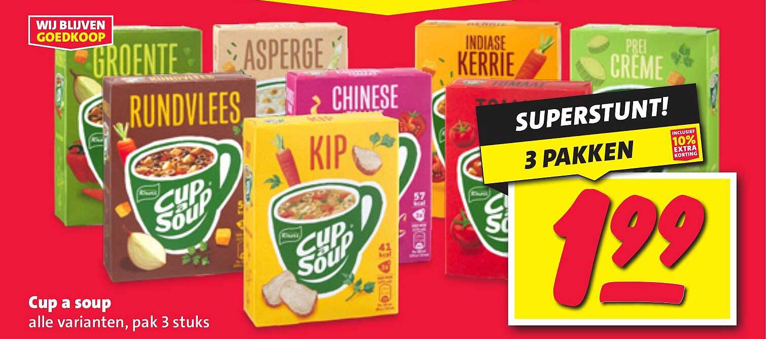 Cup a soup alle varianten, pak 3 stuks