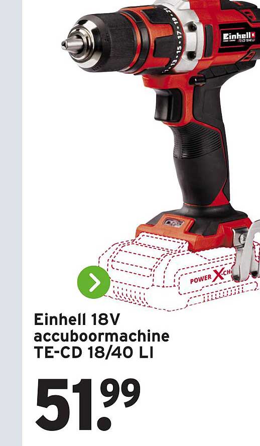 Einhell 18V accuboormachine TE-CD 18/40 LI