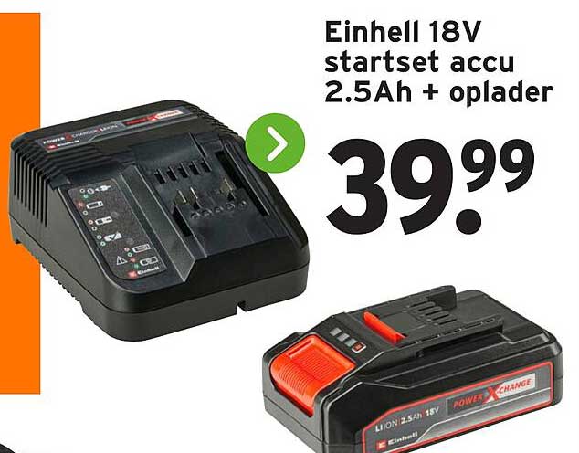 Einhell 18V startset accu 2.5Ah + oplader