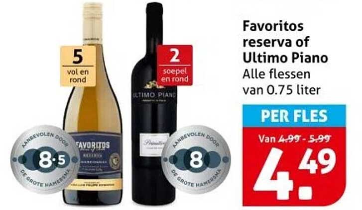 Favoritos reserva of Ultimo Piano Alle flessen van 0.75 liter