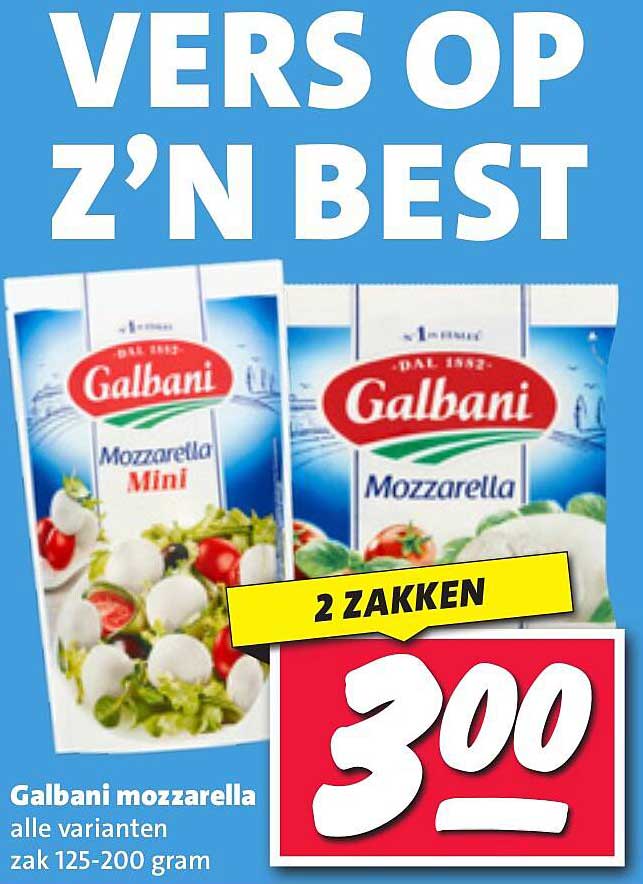 Galbani mozzarella alle varianten zak 125-200 gram