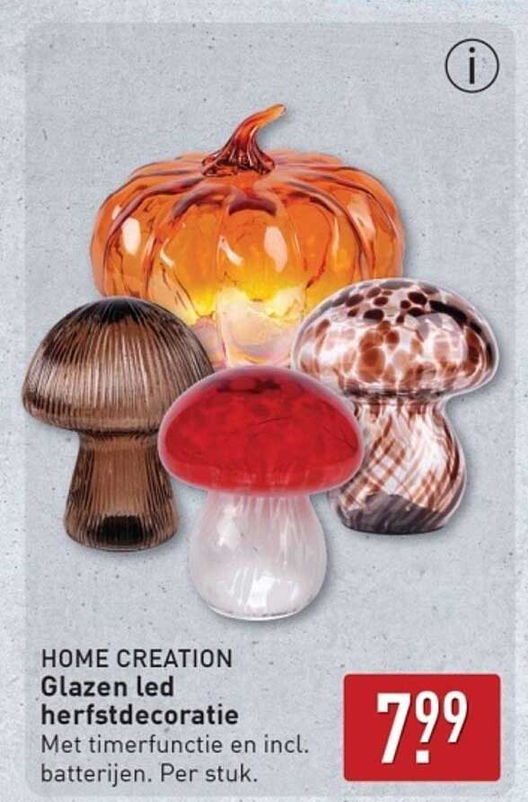 Glazen led herfstdecoratie