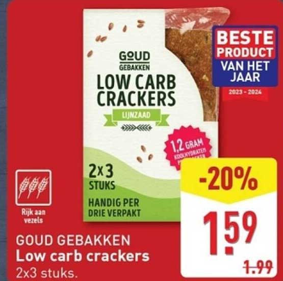 Goud Gebakken Low Carb Crackers
