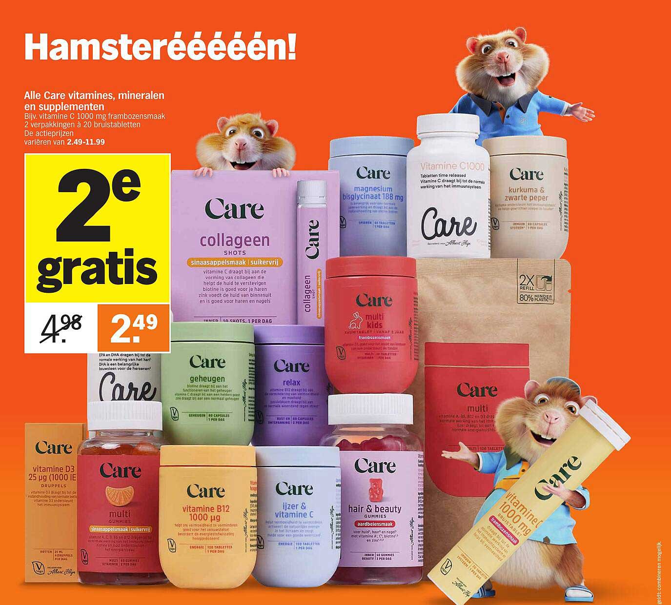 Hamsteréééén! Alle Care vitaminen, mineralen en supplementen