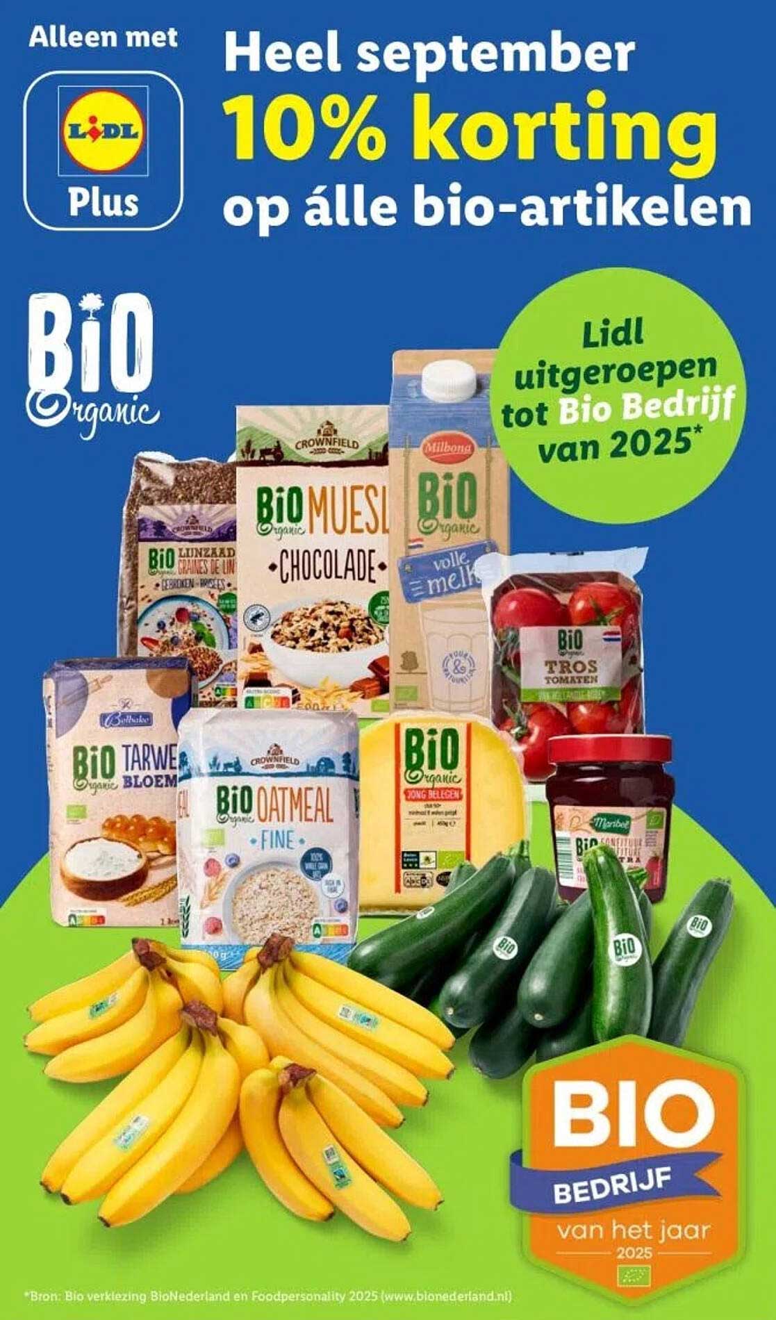 Heel september 10% korting op álle bio-artikelen