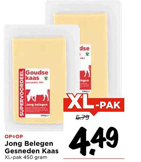 Jong Belegen Gesneden Kaas XL-pak 450 gram