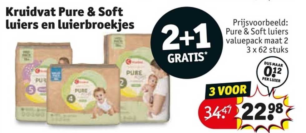 Kruidvat Pure & Soft luiers en luierbroekjes