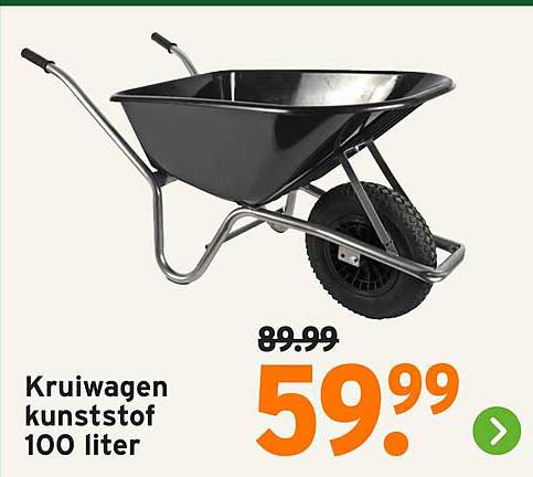 Kruwagen kunststof 100 liter
