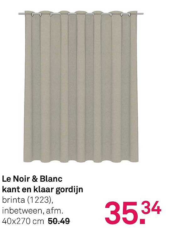 Le Noir & Blanc kant en klaar gordijn brinta (1223), inbetween, afm. 40x270 cm
