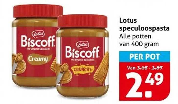 Lotus speculoospasta Alle potten van 400 gram