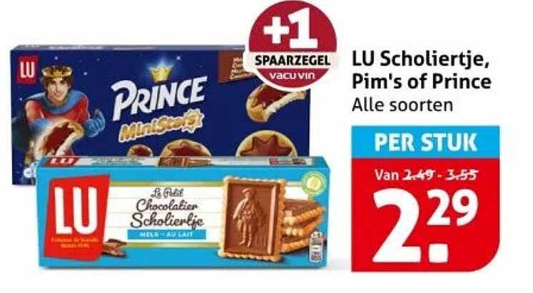 LU Scholiertje, Pim's of Prince, Alle soorten