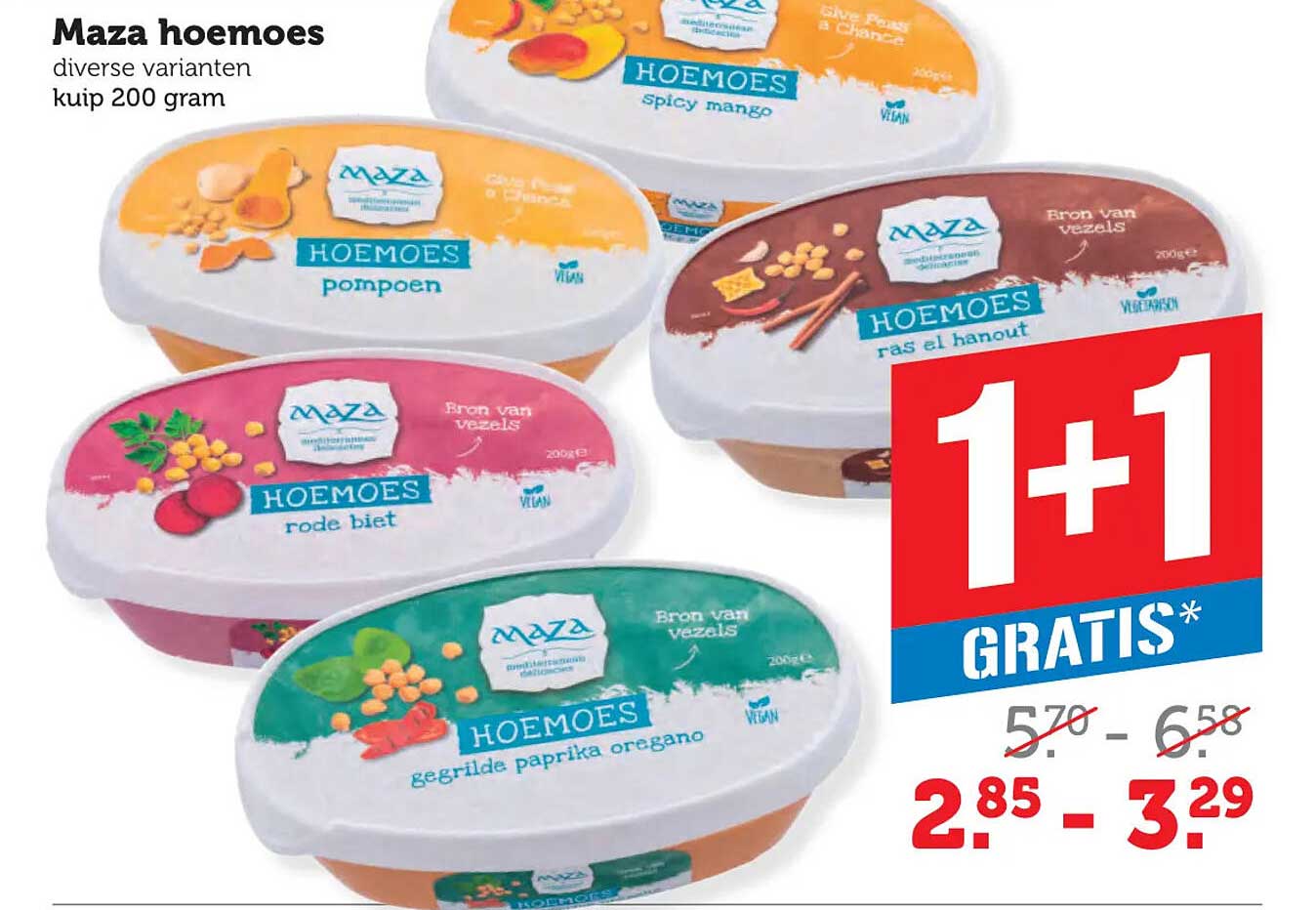 Maza hoemoes diverse varianten kuip 200 gram