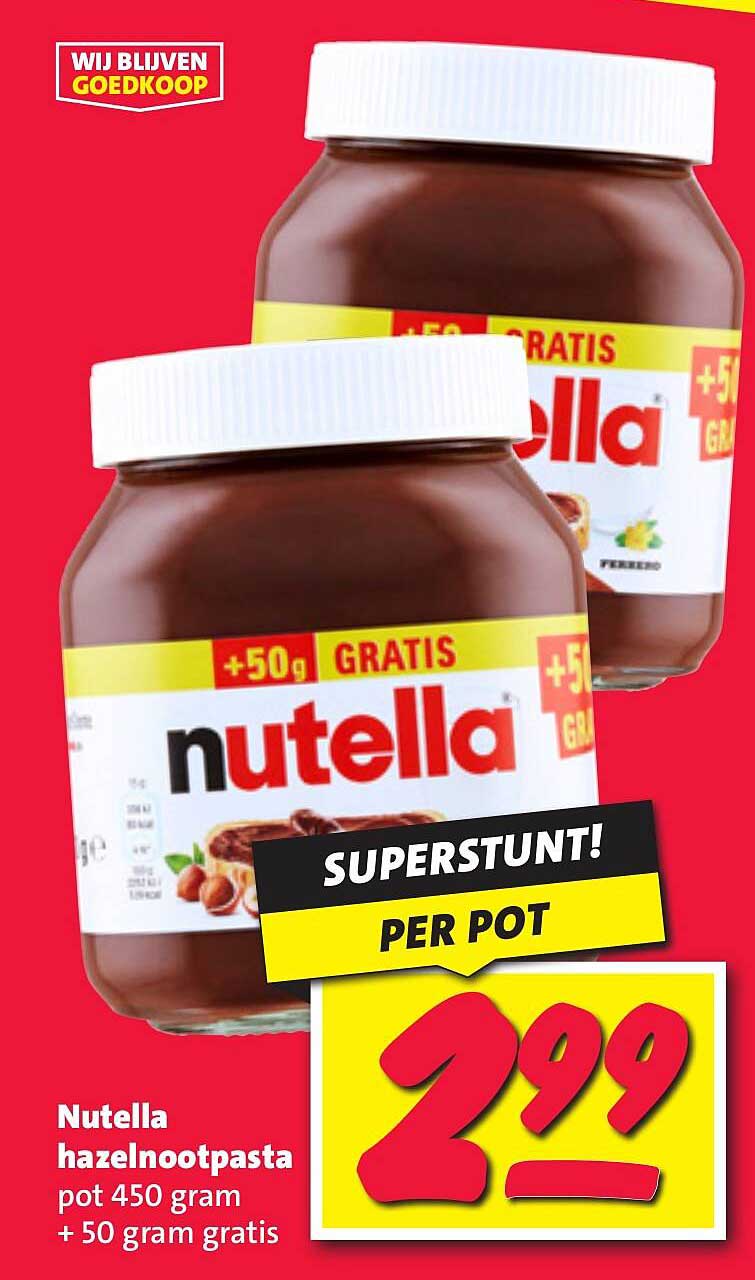 Nutella hazelnootpasta pot 450 gram + 50 gram gratis