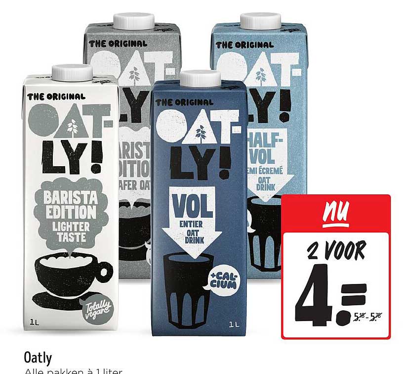 Oatly - Alle pakken à 1 liter, nu 2 voor €4