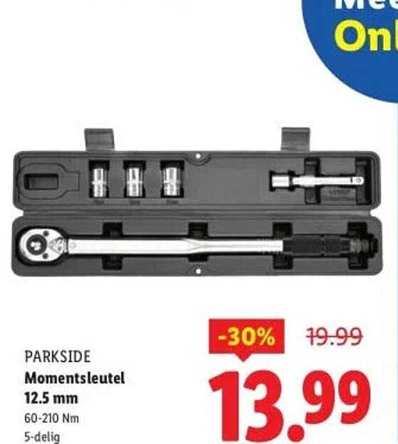 PARKSIDE Momentsleutel 12.5 mm 60-210 Nm 5-delig