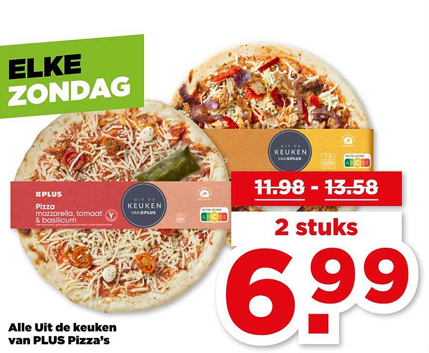 Pizza mozzarella, tomaat & basilicum - Uit de keuken van PLUS