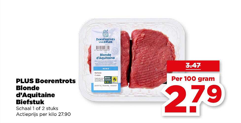 PLUS Boerenrots Blonde d'Aquitaine Biefstuk