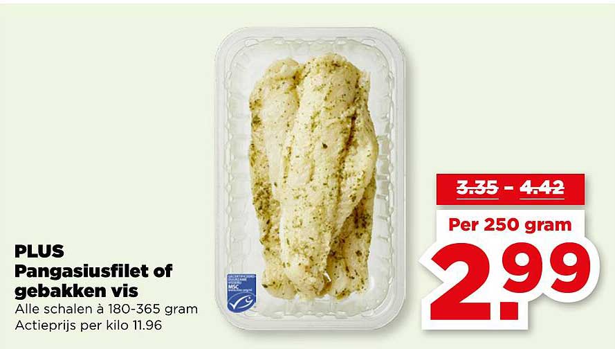 PLUS Pangasiusfilet of gebakken vis
