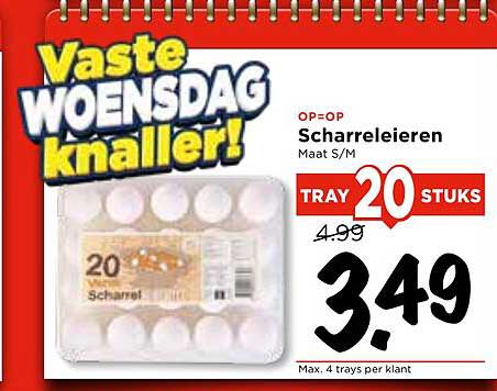 Scharreleieren Maat S/M - Tray 20 stuks