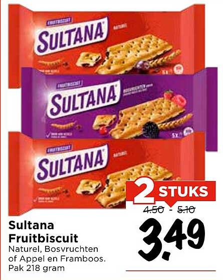 Sultana Fruitbiscuit 2 stuks