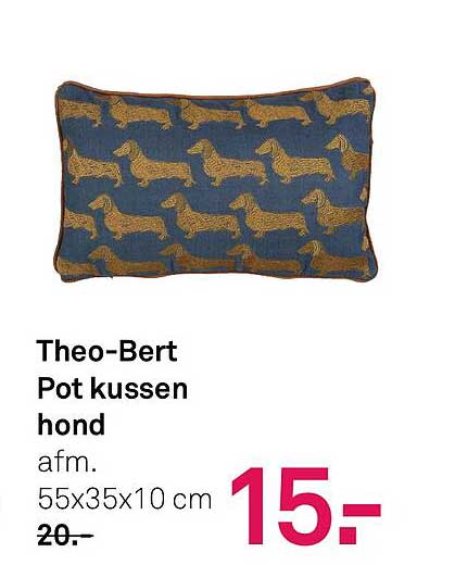 Theo-Bert Pot kussen hond