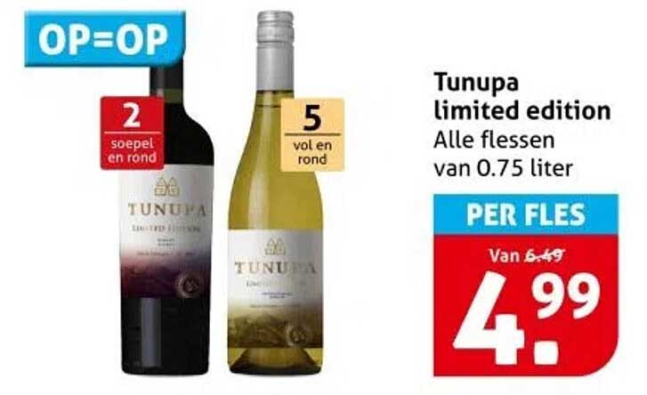 Tunupa limited edition Alle flessen van 0.75 liter