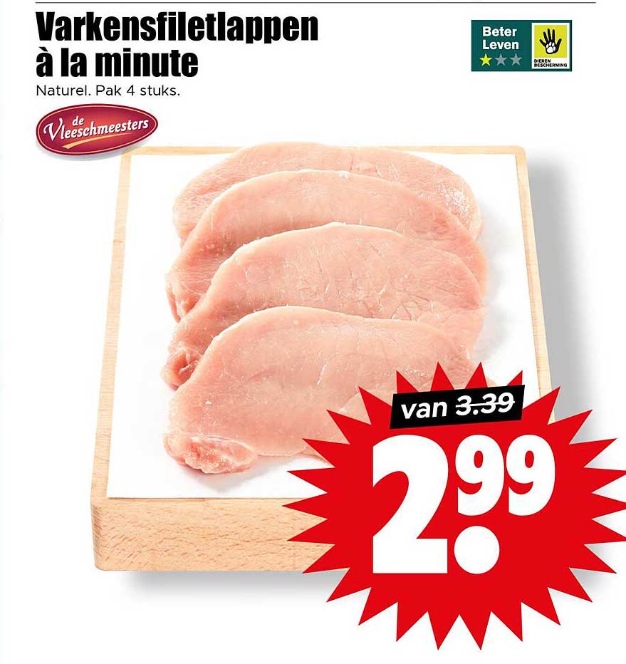 Varkensfiletlappen à la minute
