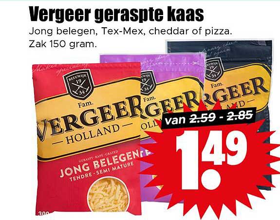 Vergeer geraspte kaas