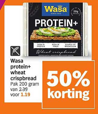 Wasa protein+ wheat crispbread