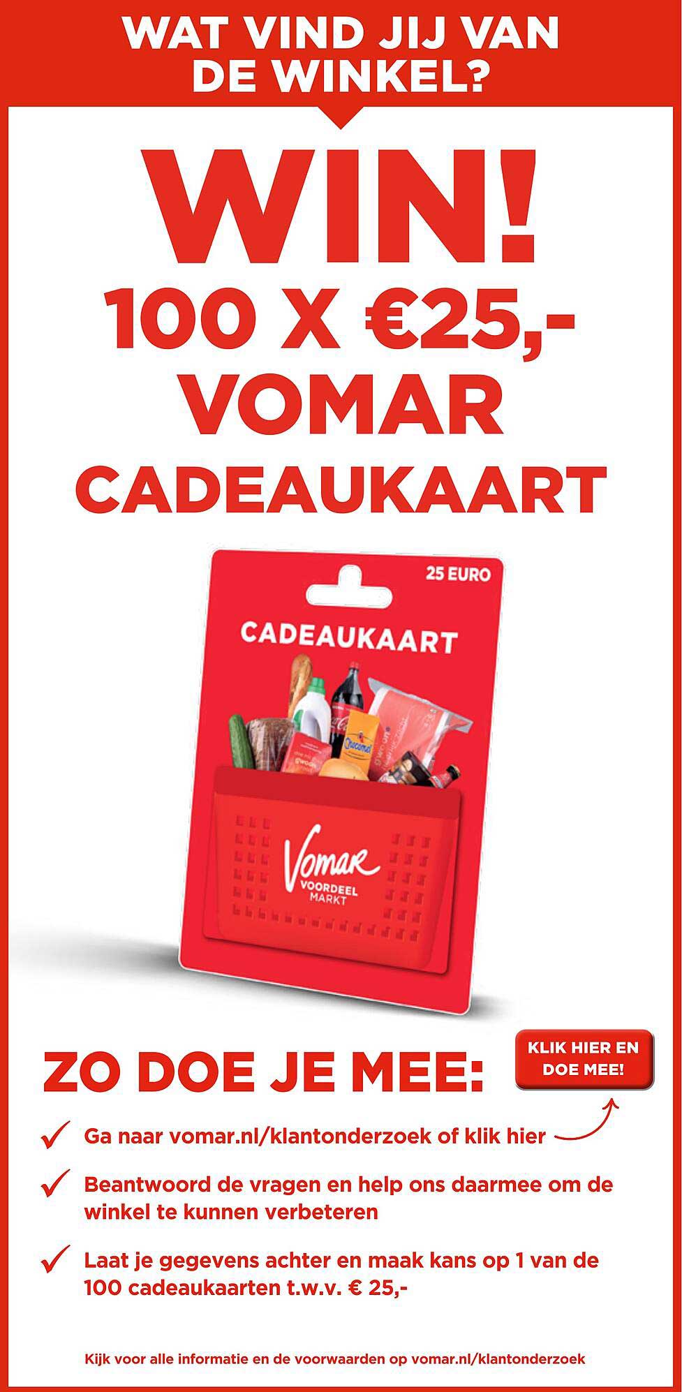 WIN! 100 X €25,- VOMAR CADEAUKAART